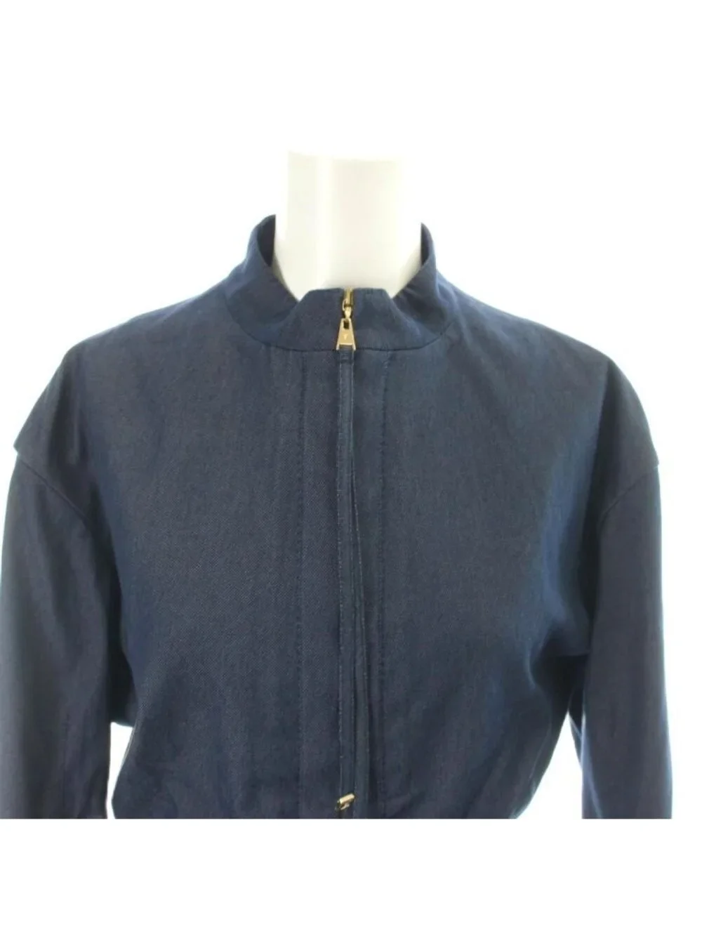 Louis Vuitton Denim Jacket Stand Color Stretch 40 Navy MW